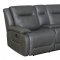 Dansby Power Motion Sofa in Charcoal Leather Match by Klaussner