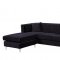 Jesse Sectional Sofa 668 in Black Velvet Fabric by Meridian