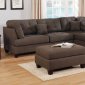 F6582 Sectional Sofa w/Ottoman in Black Coffee Fabric by Poundex