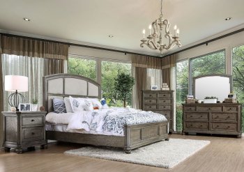 Armus Bedroom w/Padded Headboard CM7719 in Gray w/Options [FABS-CM7719-Armus]