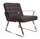 Century Chair in Brown Leatherette or Leather by Whiteline