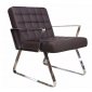 Century Chair in Brown Leatherette or Leather by Whiteline