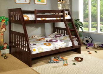 CM-BK605EX Canberra Twin/Full Bunk Bed in Dark Walnut [FAKB-CM-BK605EX Canberra]