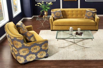 SM2211 Federico Sofa in Gold Tone Fabric w/Options [FAS-SM2211 Federico]