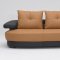 Black and Brown Two-Tone Full Leather Modern Sectional Sofa