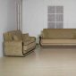 Brown Fabric Elegant Living Room w/Sleeper Sofa And Storage