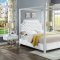 Rowan Upholstered Bed in White Velvet Fabric - Meridian w/Canopy