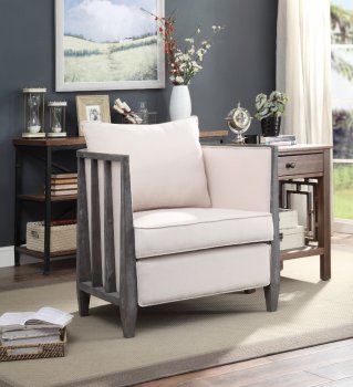 1243-1 Set of 2 Accent Chairs in Beige & Gray by Homelegance [HECC-1243-1]