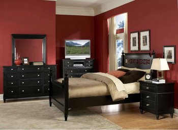 Black Finish Elegant Classic Bedroom w/Optional Items [HEBS-839]