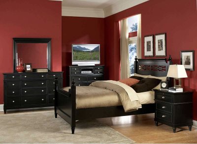 Black Finish Elegant Classic Bedroom w/Optional Items