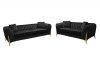 LCL-020 Sofa & Loveseat Set in Black Velvet