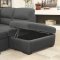 Nellie Sectional Sofa CM6517 in Graphite Faux Nubuck Fabric