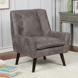 Ellery Set of 2 Accent Chairs CM-AC6925LBR in Dark Brown Fabric