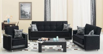 Dark Grey Fabric Modern Sofa Bed Convertible w/Options [MYSB-Vermont]