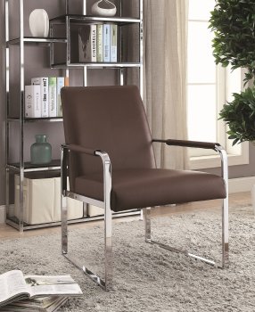 900634 Accent Chair Set of 2 in Brown Leatherette by Coaster [CRCC-900634]