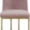 Heidi Dining Chair 776 Set of 2 Pink Velvet Fabric by Meridian