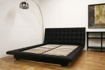 Celia Platform Bed in Black Faux Leather by Wholesale Interiors [WIB-Celia Black]