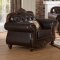 Mabel Traditional Sofa in Brown Bonded Leather w/Optional Items