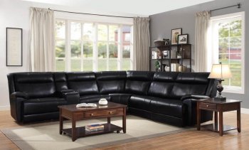 Cullen Sectional Sofa 603160 in Black Leatherette by Coaster [CRSS-603160-Cullen]