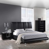 8272 Upholstered Bed in Black Leatherette by Global