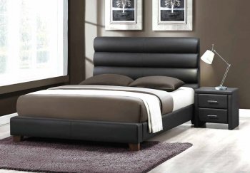 5795 Aven Upholstered Bed by Homelegance in Black w/Options [HEB-5795BK Aven Black]