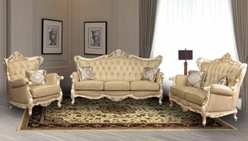 Pearl Traditional Leather Sofa w/Optional Loveseat & Chair [ADS-Pearl]