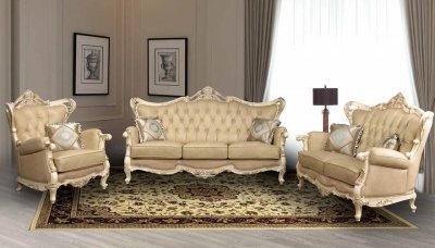 Pearl Traditional Leather Sofa w/Optional Loveseat & Chair