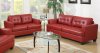 G670 Sofa & Loveseat in Red Bonded Leather by Glory Furniture