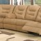 Beige Easy Rider Plush Fabric Modern Reclining Sectional Sofa