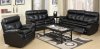 G573A Reclining Sofa & Loveseat in Black Bonded Leather by Glory