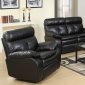 G573A Reclining Sofa & Loveseat in Black Bonded Leather by Glory