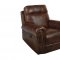 Roycroft Motion Sofa in Pecan Leather-Look Fabric by NCFurniture