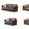 Bergen Sofa Bed & Loveseat Bed Set in Brown & Black by Empire