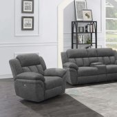 Bahrain Power Motion Sofa 609541P Charcoal by Coaster w/Options