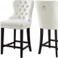 Nikki Stool 741 Set of 2 in Cream Velvet Fabric by Meridian