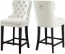 Nikki Stool 741 Set of 2 in Cream Velvet Fabric by Meridian