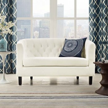 Prospect Loveseat EEI-2615-IVO in Ivory Velvet by Modway [MWS-EEI-2615-IVO Prospect]