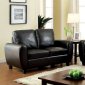 Hatton Sofa & Loveseat Set CM6321BK in Black Leatherette w/Opt