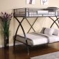 CM-BK1029 Apollo Twin/Full Bunk Bed in Gun Metal & Chrome Finish