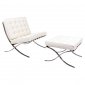 Bellefonte Accent Chair & Ottoman BR30IVL in Ivory by LeisureMod