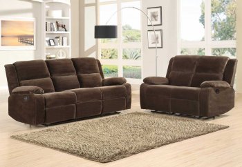 9707CF Snyder Motion Sofa by Homelegance in Coffee w/Options [HES-9707CF Snyder]