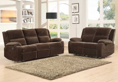 9707CF Snyder Motion Sofa by Homelegance in Coffee w/Options