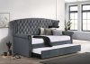 Scarlett Daybed 300641 in Gray Velvet by Coaster w/Trundle