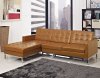 Loft Sectional Sofa in Tan Leather by Modway