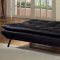 Black Vinyl Modern Futon Sofa Bed w/Optional Matching Ottoman