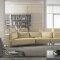 Cream Full Leather Wave Shape Modern Sectional Sofa