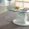 CM4170WH Halava V Coffee Table in White w/Glass Top & Options