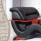 Black Leather Modern 3Pc Sofa Set w/Wooden Arms Rests