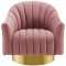 Buoyant Swivel Chair Set of 2 in Dusty Rose Velvet by Modway