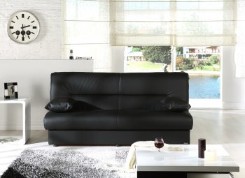 Regata Escudo Black Sofa Bed in Faux Leather by Istikbal [IKSB-REGATA Escudo Black]